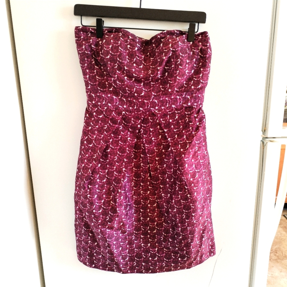 J.crew Elegant Strapless Purple Dress/ GeoGraphic Jcrew dress
